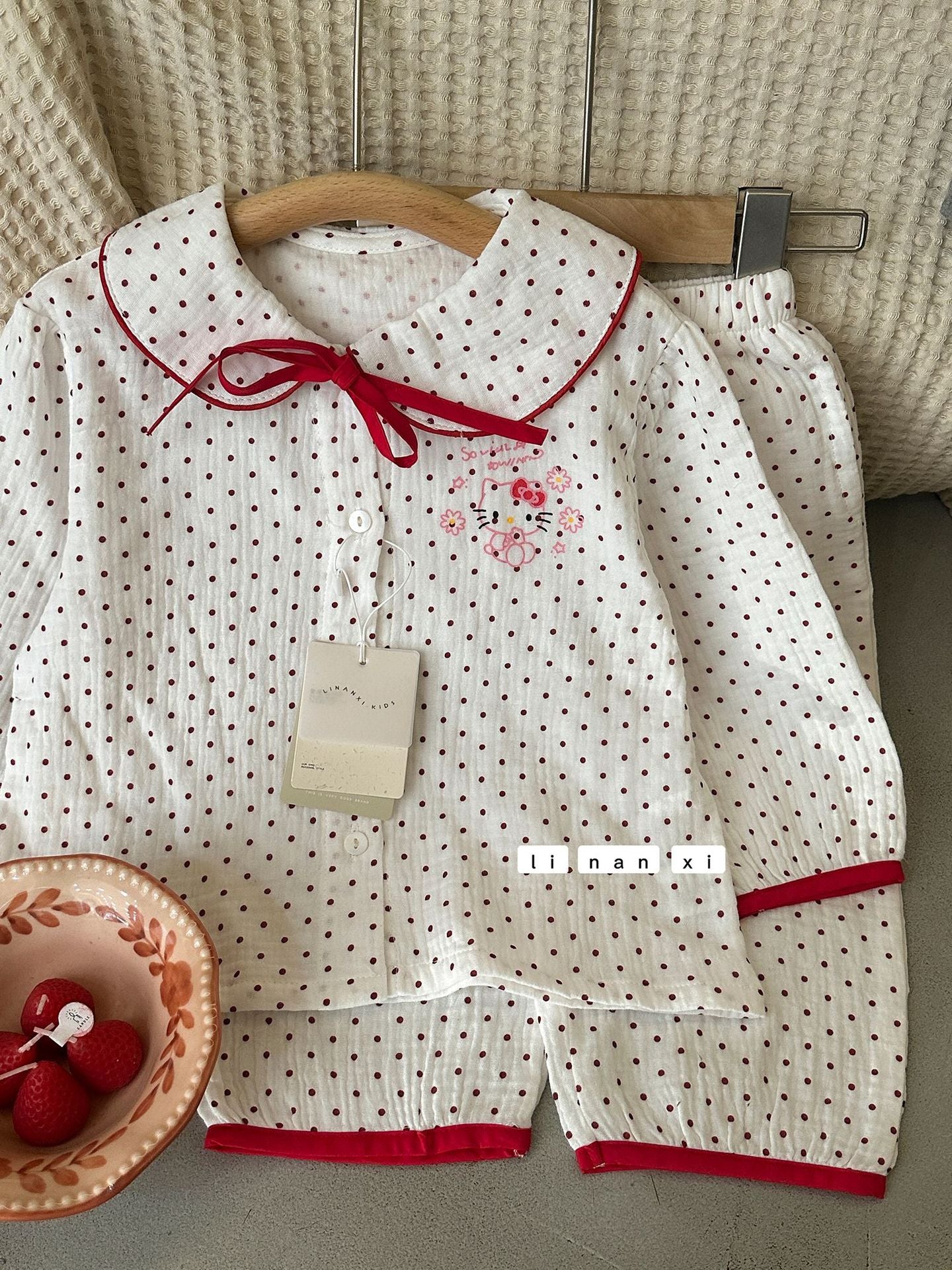 Princess Style Children's Lapel A-Class Cartoon Loungewear Set 2026 Spring New Baby Sweet and Cute Pajamas and Sleep Pants