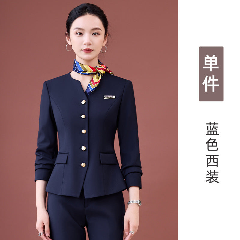Professional Suit Suit Women's Autumn and Winter New Hotel Front Desk Jewelry Store Workwear Beauty Salon Front Desk Manager Workwear