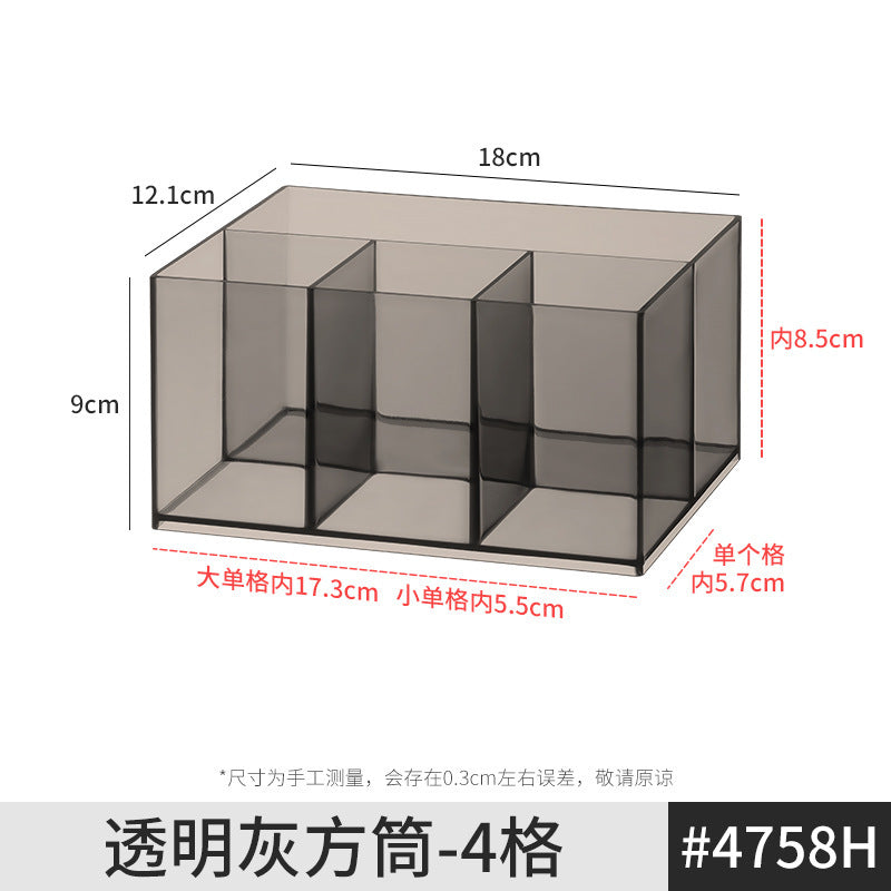 Pen Holder Desktop Stationery Storage Box Transparent Acrylic Multifunctional Student Pen Holder Office Note Pad Organizer Box