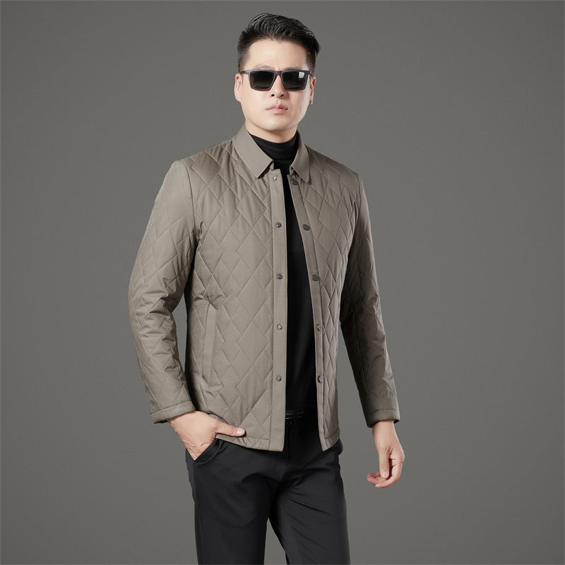 24 Winter Men's Cotton Jacket for Young and Middle-Aged, Casual Trendy Warm Silk Cotton Coat, Casual Outerwear for Men