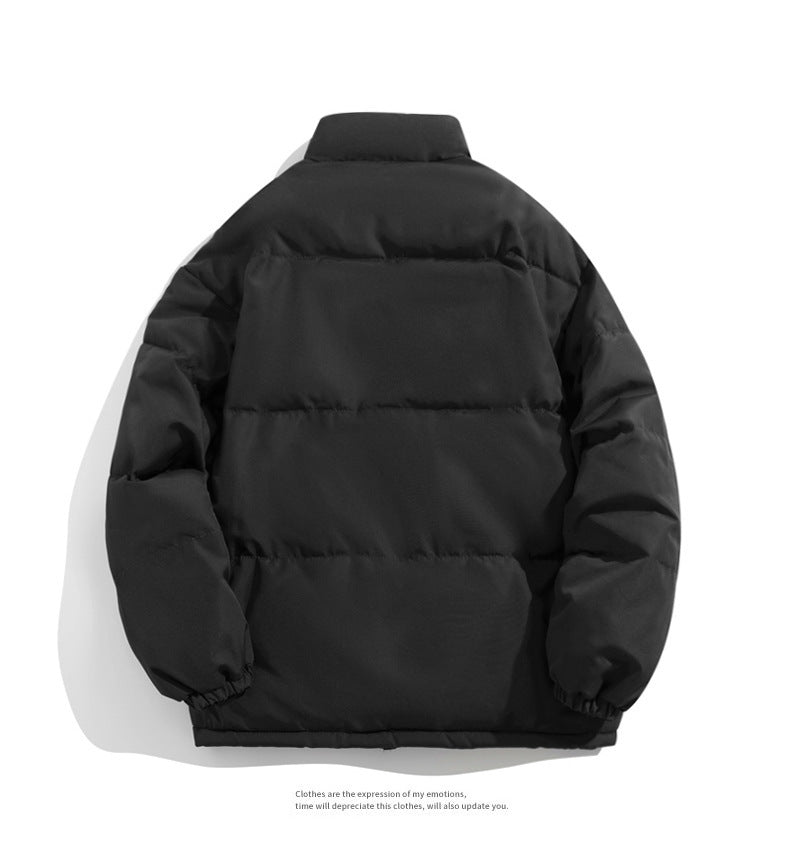Cross-border Winter New Men's Loose Collar fleece-lined Cotton-padded Clothes Korean Style Youth Fashion Trendy Casual Cotton-padded Jacket