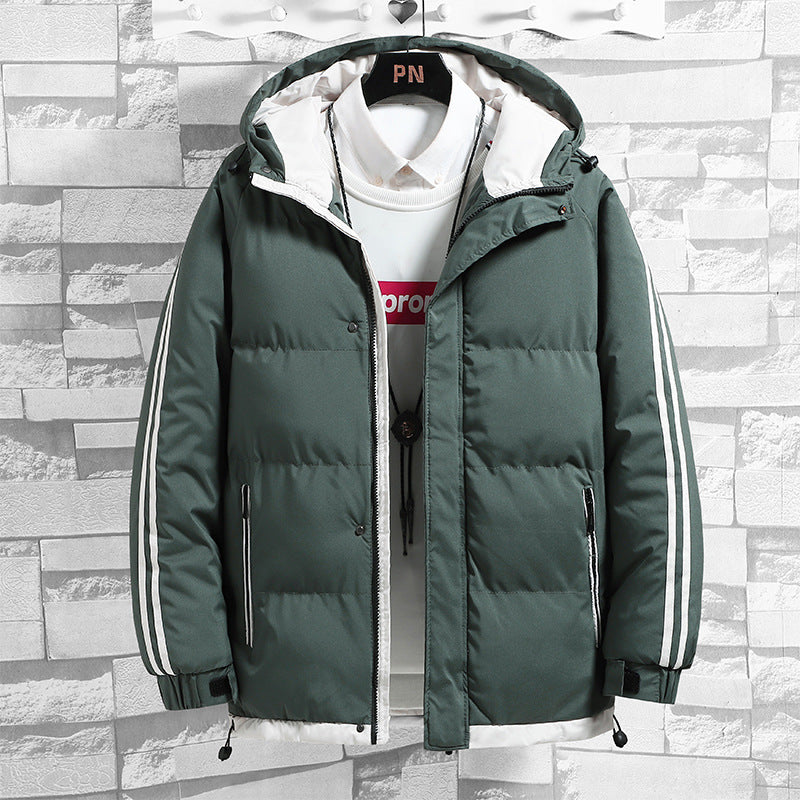 Cross-border New Winter Down Cotton-padded Jacket Young and Middle-aged Men's Thickened Warm Cotton-padded Jacket Hooded Cotton-padded Jacket Men's Clothing