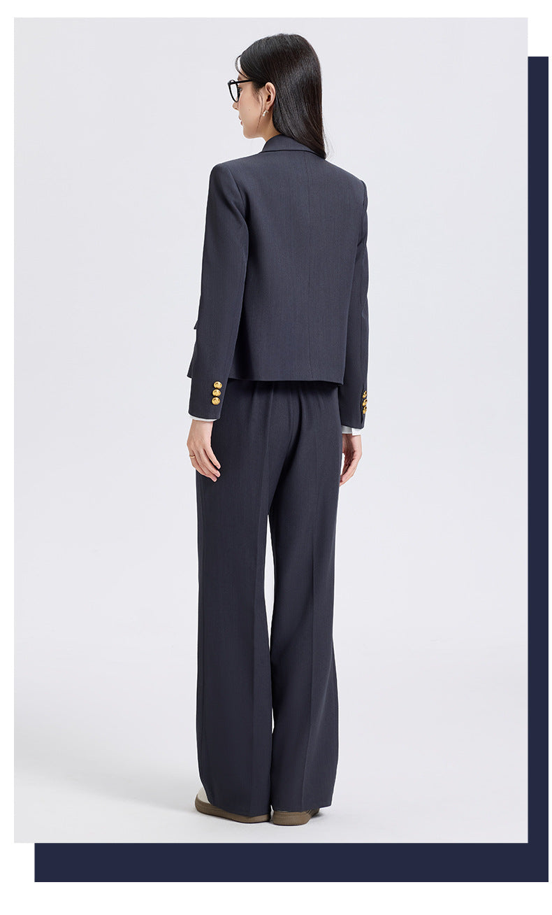 Cross-Border Gray Blazer for Women, New Spring and Autumn Professional Formal Suit, Short Blazer for College Students, High-End Feel