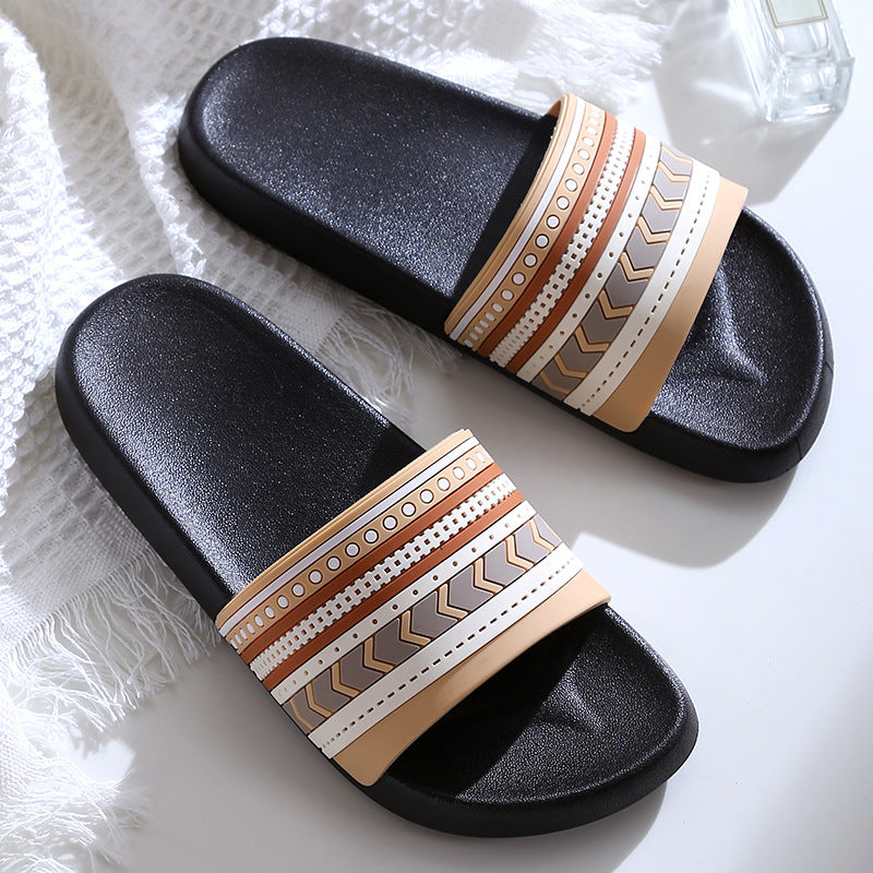 Home Slippers Indoor Bathroom Non-slip Sandals Summer Outdoor Leisure Sandals and Slippers Couple Wear Trendy Slides