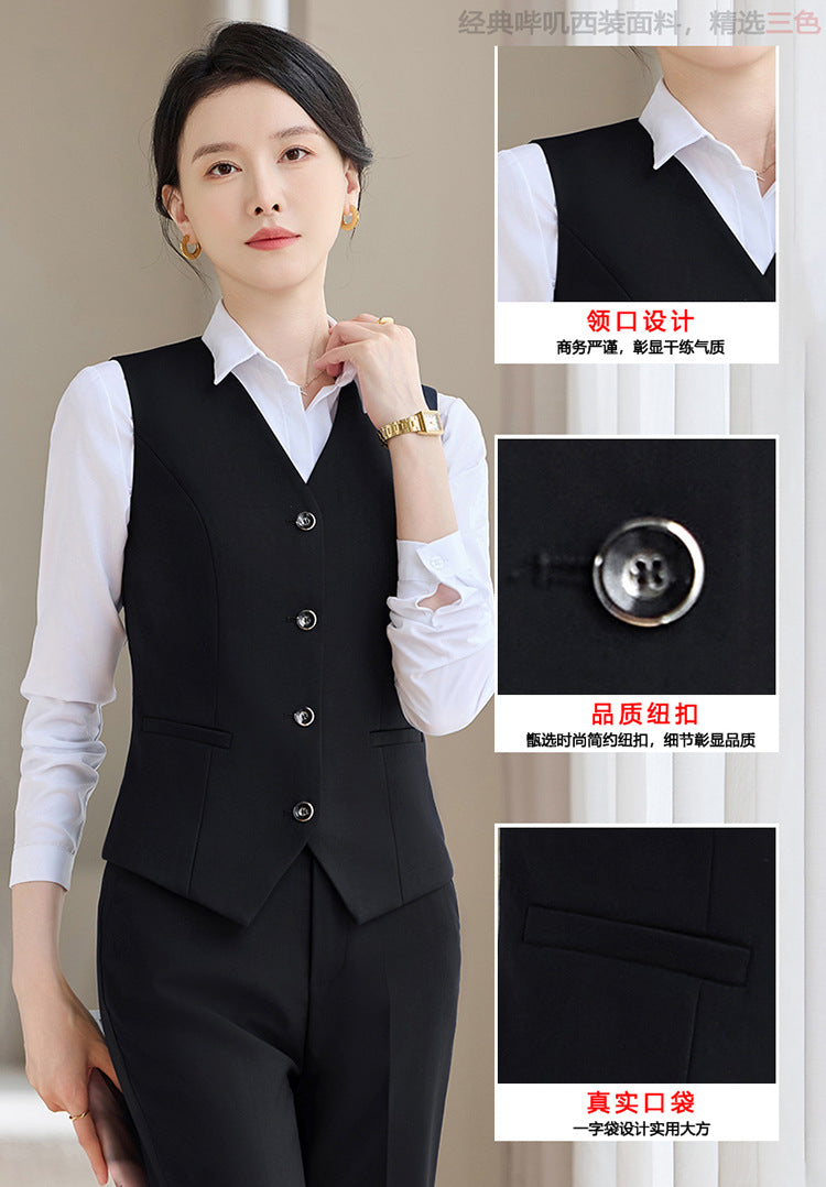 Professional Vest Suit Female Hotel Sales Office Waiter Formal Suit Vest Vest Property Teacher Work Clothes