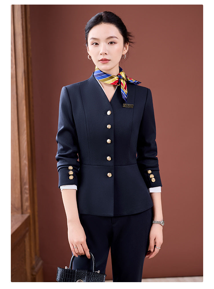 High-End Professional Suit for Women, Autumn Outfit, Stylish and Capable Workwear for Sales Department and Beauty Salon