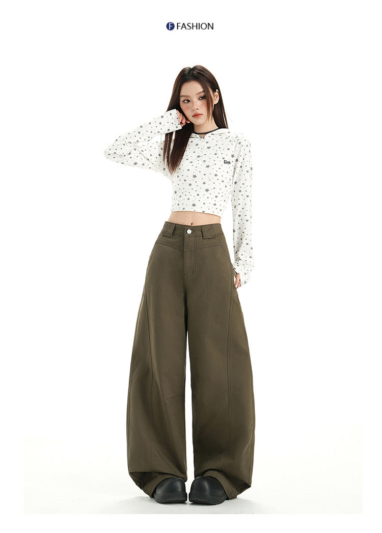 Raccoon House # Wizard of oz 2025 Early Autumn New Fashion High-Waisted Casual Versatile Cargo Pants Women's Casual Jeans