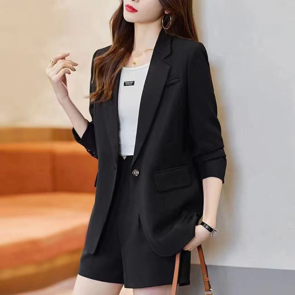 2025 Spring and Autumn New Suit Jacket Women's Casual Fashion Loose All-match Stylish Split Suit Jacket Trendy