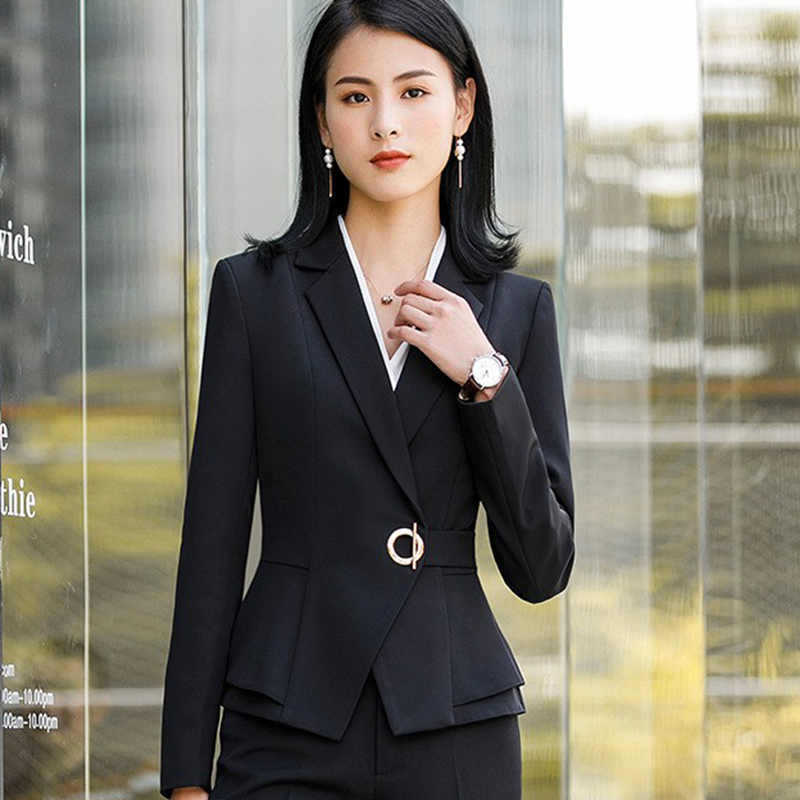 Autumn and Winter Hot-Selling Ol Classic Long-Sleeved Professional Women's Pants Suit Interview Sales Formal Work Suit 1882