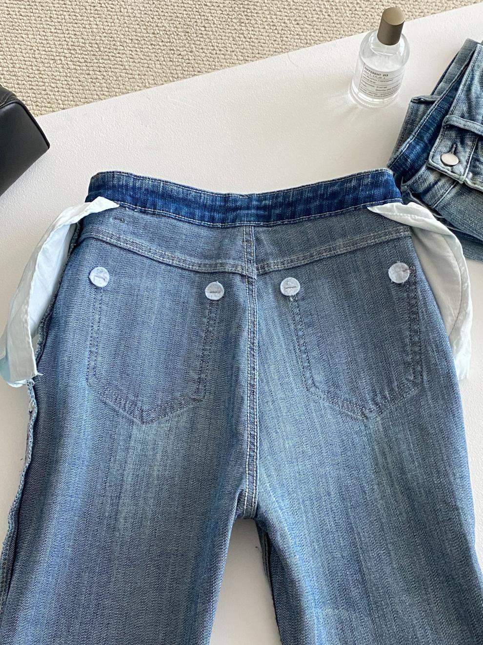 Korean 2025 Autumn New Women's Ins Blogger's Own Hip-Enhancing Slimming Look Bootcut Jeans Retro Slim Pants