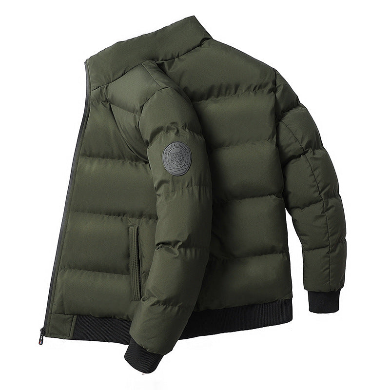 Winter Men's Stand-Up Collar Cotton Outwear, Thickeneded Warm Cotton Outwear, Korean Style Casual Cotton Outwear, Cross-Border Hot Sale Spot Batch