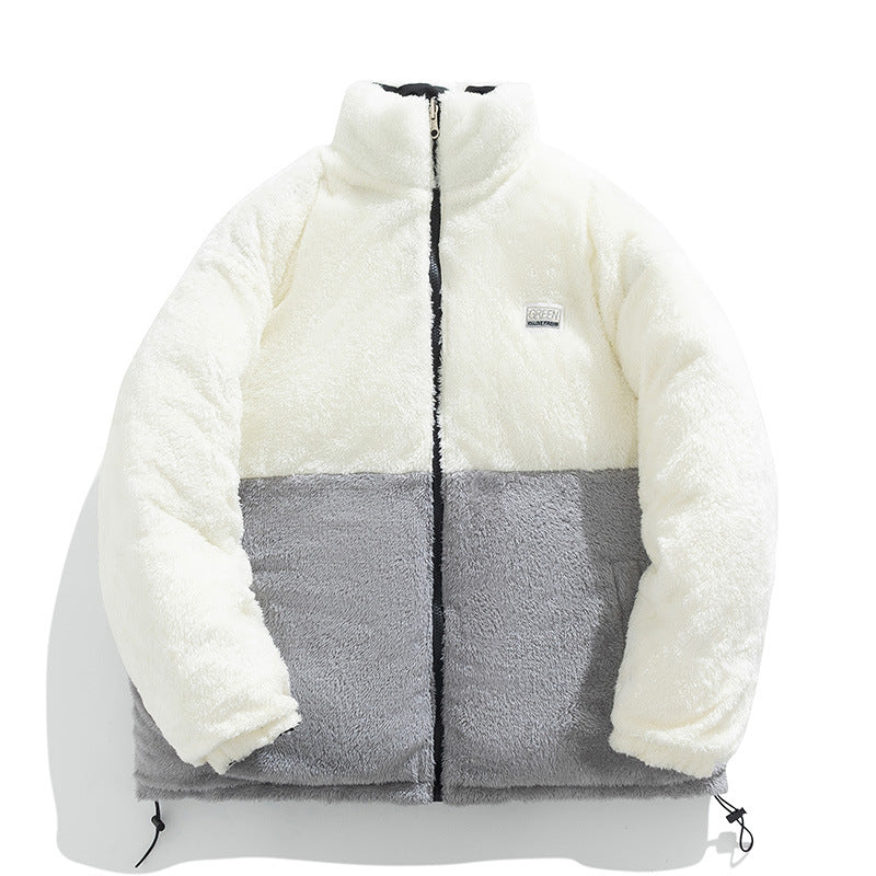 Men's Winter New Cotton Coat with Lamb Fleece, Thickened Couple's Stand Collar Casual Trendy Cotton Jacket Manufacturer