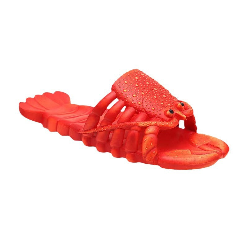 2025 New Personalized Slippers Summer Men and Women Couple Sandals Cartoon Crayfish Slippers Funny Beach Slippers