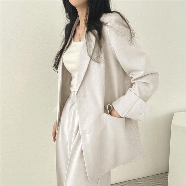 Suit Jacket High Sense Women's Spring and Autumn Design Sense Thin Niche Professional suit Temperament Slim-fit Small Suit Two-piece Set