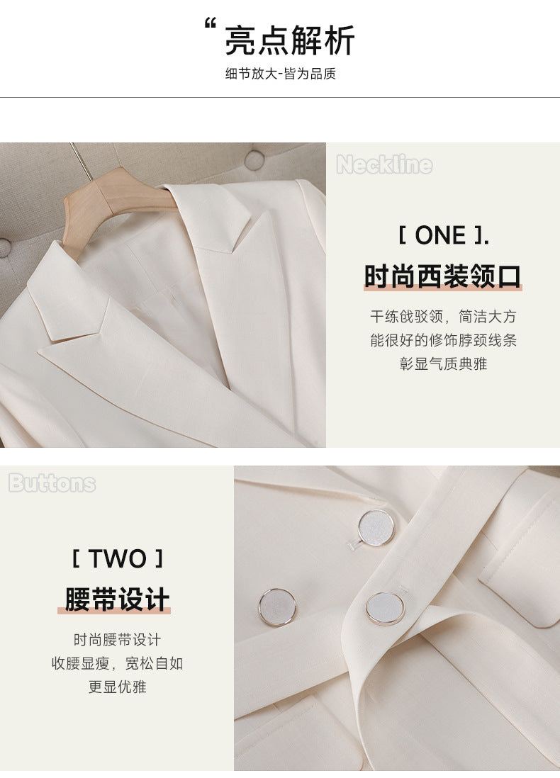 Cross-Border Professional Suit Set for Women, New Spring and Autumn Korean Style Casual Professional Attire, High-End Waist-Cinching Blazer Jacket