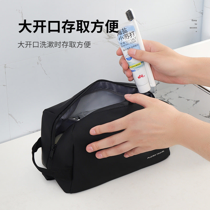 Leather Swimming Storage Bag Wet and Dry Separate Bag Men's Waterproof Portable Double-Layer Handbag Storage Bag Swimming Equipment