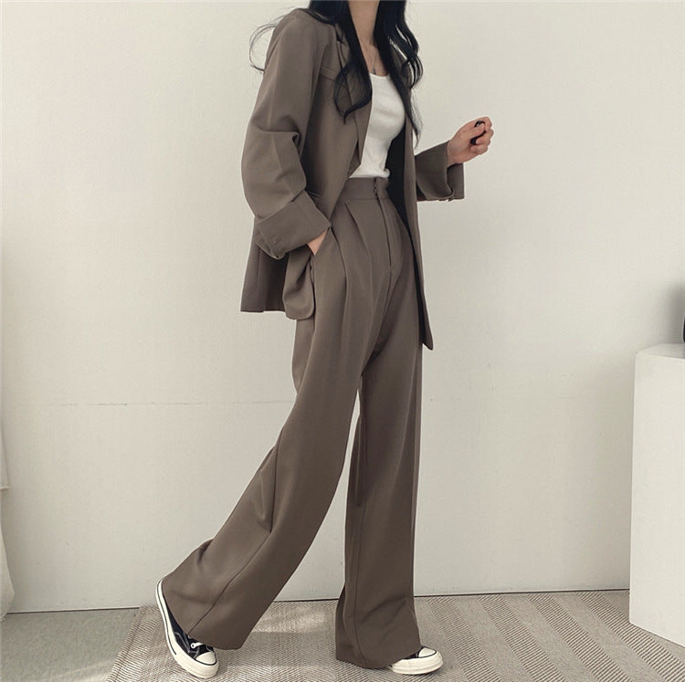 Suit Jacket High Sense Women's Spring and Autumn Design Sense Thin Niche Professional suit Temperament Slim-fit Small Suit Two-piece Set