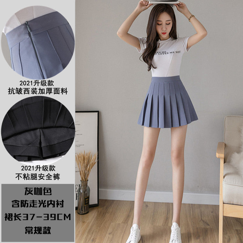 Half-Length Pleated Skirt Spring and Summer 2026 New Style Black Plus Size Autumn and Winter Plaid Korean Style High-Waisted A-Line Short Skirt