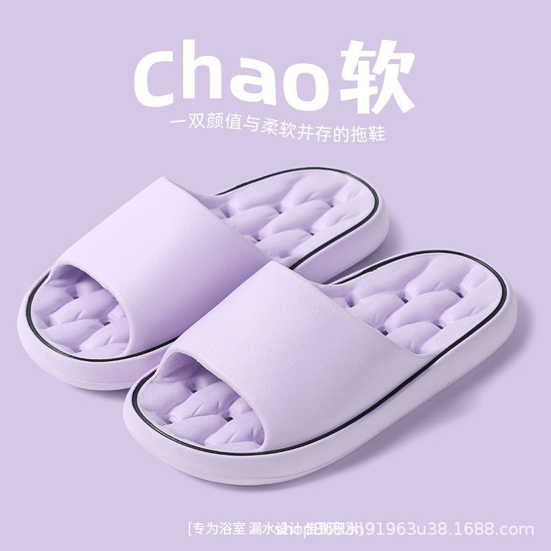 Slippers household summer women's home non-slip bathroom bath leaking sandals men's thick-soled hotel sandals wholesale
