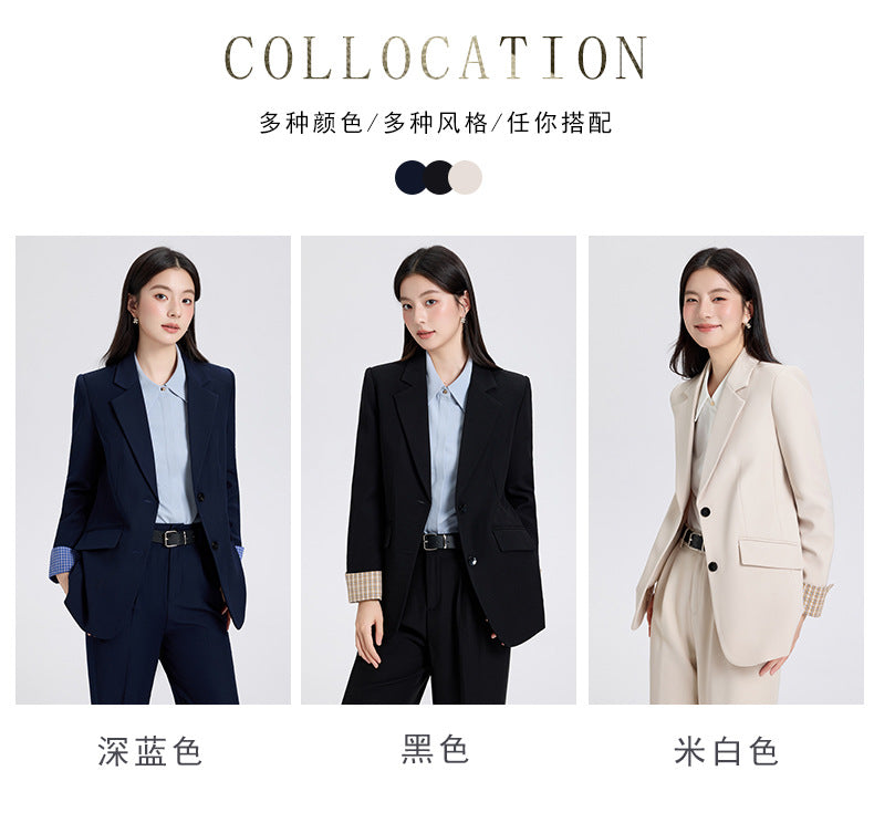 Cross-Border Professional Women's Suit Set, High-End Elegant Business Attire, Sophisticated Look for College Students' Interviews, Formal Suit Jacket