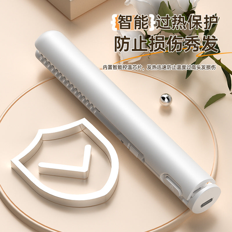Curling Rod Mini Plate Clip Straight Roll Dual-purpose USB Portable Women's Hair Straightener Student Dormitory Corn Ironing Splint