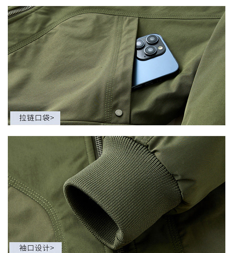 Autumn and Winter New Quilted Jacket Men's Casual Retro Versatile Baseball Uniform American Workwear Thickeneded Warm Cotton Jacket