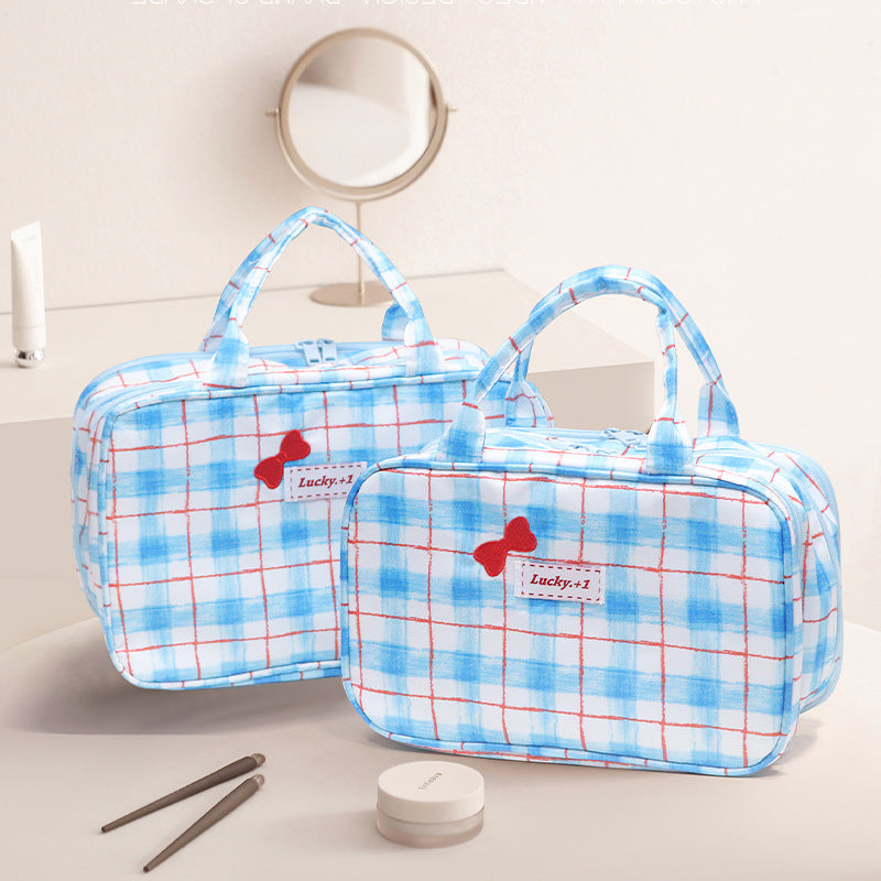 Cross-Border New Style Partitioned Cosmetic Bag, Portable Travel Toiletry Bag with Dry and Wet Separation, Large Capacity Multifunctional Storage Bag