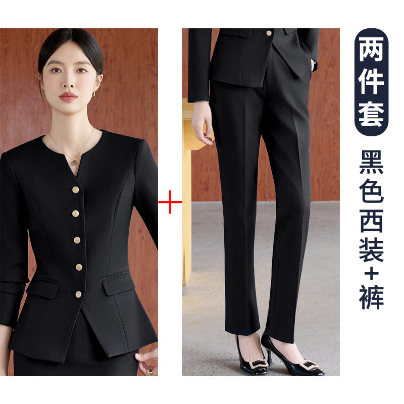 Suit Suit for Women Spring & Fall New Fashion Elegant Goddess Style Professional Wear Formal Wear Beauty Salon Jewelry Store Work Clothes