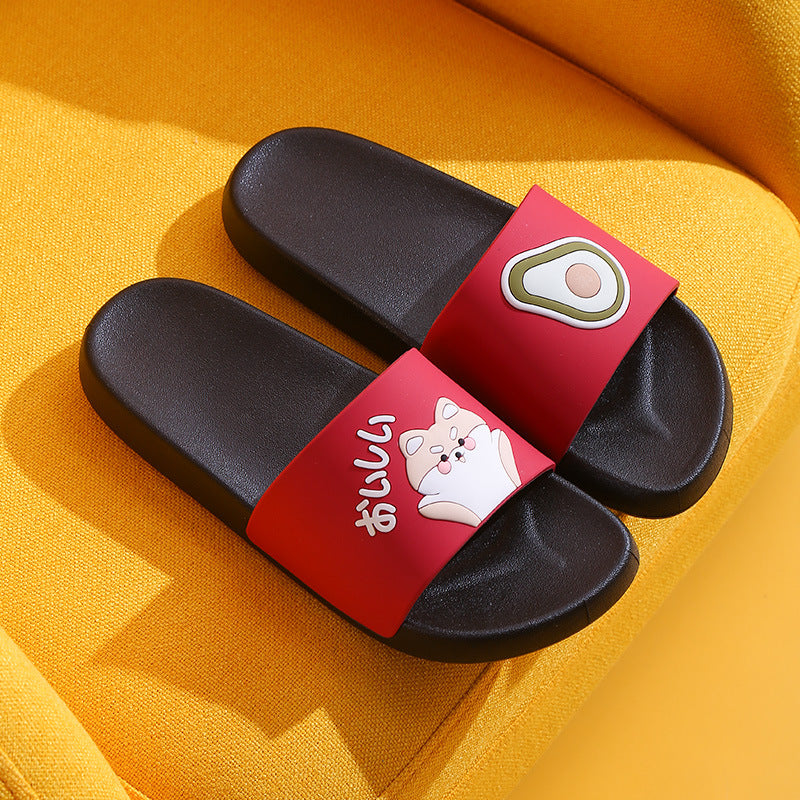Women's Home indoor slippers outdoor casual non-slip wear-resistant slippers couple outdoor cartoon cute flip-flops