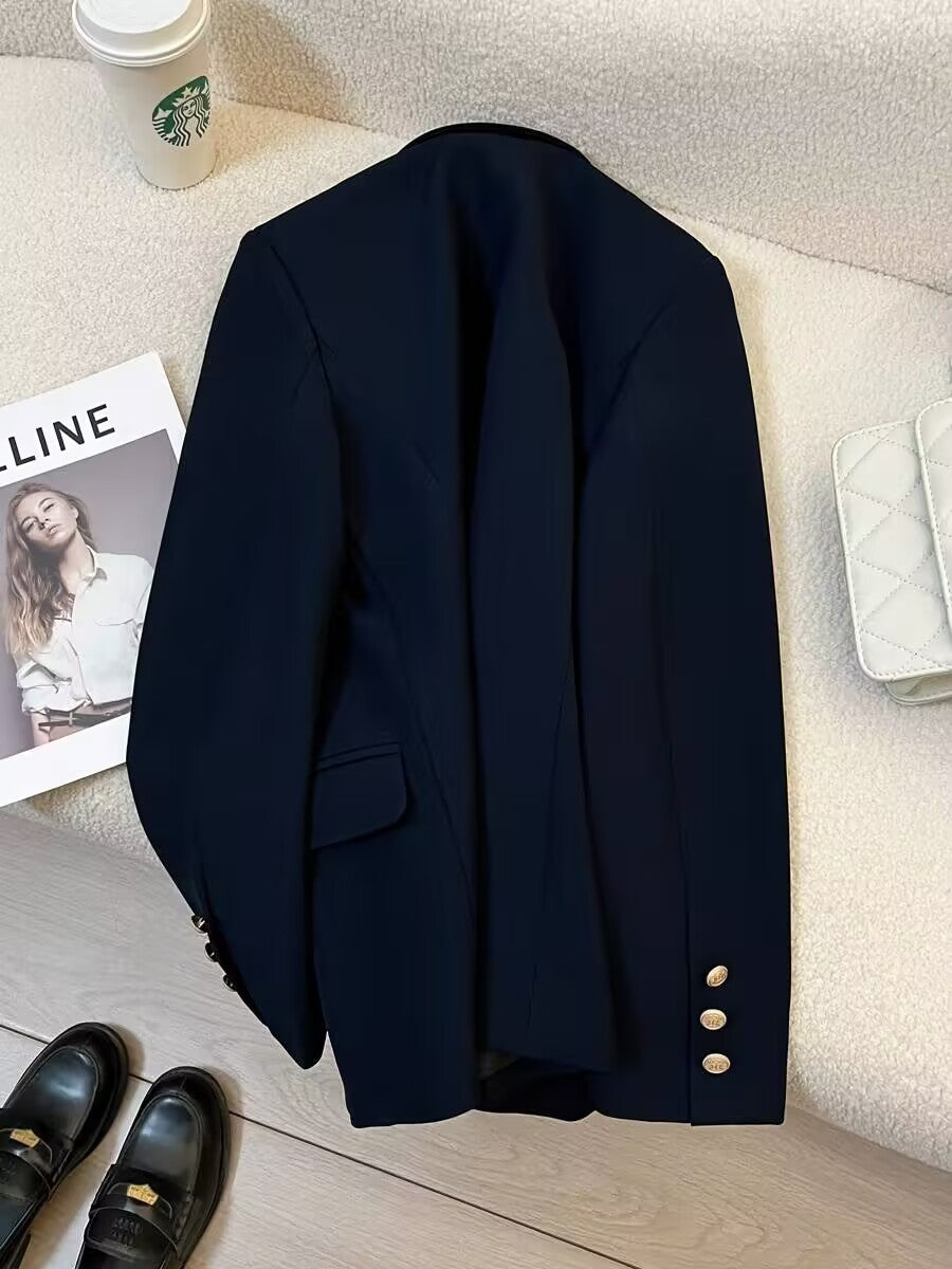 Women's Blazer 2026 Spring and Autumn New Japanese Style School Uniform Badge Burgundy Small Blazer Jacket for Women