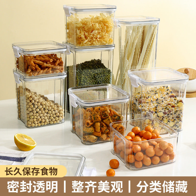 Sealed Jar Grain Kitchen Storage Food Grade Transparent Plastic Jar Box Snacks Dry Tea Storage Jar