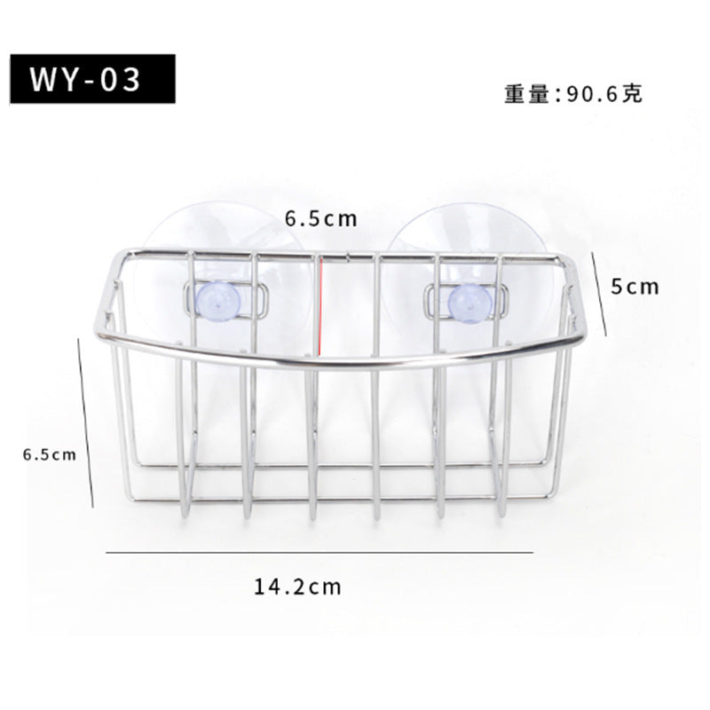 Kitchen Bathroom Suction Cup Storage Rack Creative Metal Storage Rack Cleaning Sponge Storage Rack Tissue Rack Iron