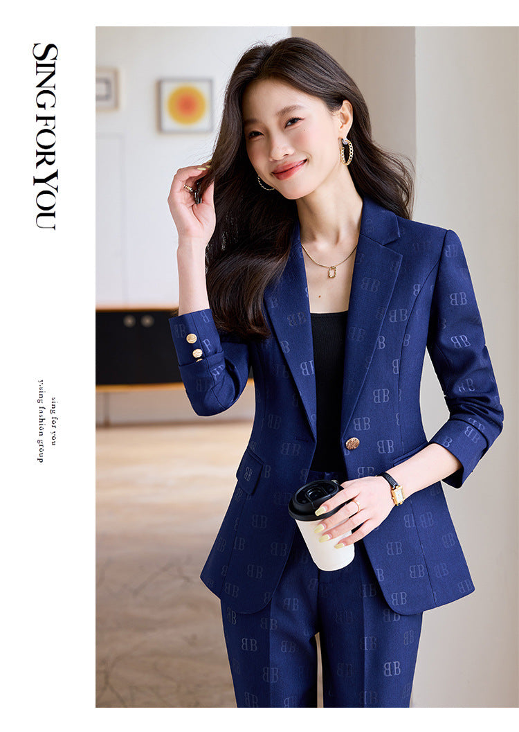 High-End Fashion Letter Printed Suit Suit for Women Spring & Fall 2025 New Design Exquisite Suit Two-Piece Set