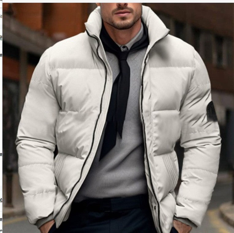 Cross-border Autumn and Winter Foreign Trade Men's Thickened Cotton-padded Clothes Men's European Size Labeling Cotton-padded Jacket Bread Clothes Casual plus size Cotton-padded Jacket Coat