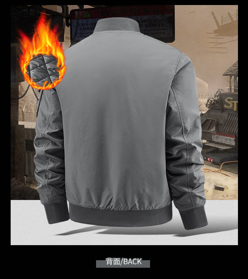 Flying Suit Men's Jacket Cotton Coat Autumn and Winter American Retro Loose Casual Middle-aged Casual Jacket Cotton Coat Coat