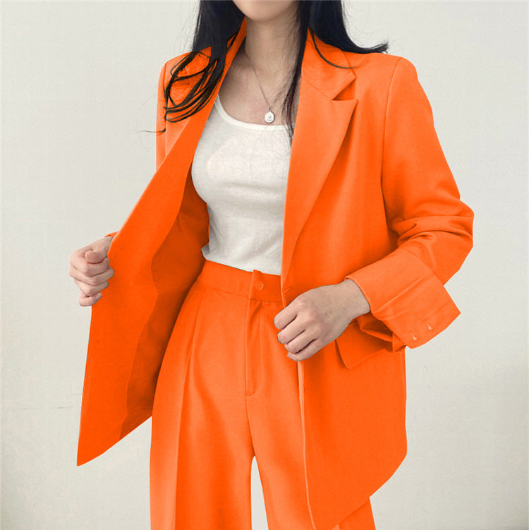 Suit Jacket High Sense Women's Spring and Autumn Design Sense Thin Niche Professional suit Temperament Slim-fit Small Suit Two-piece Set