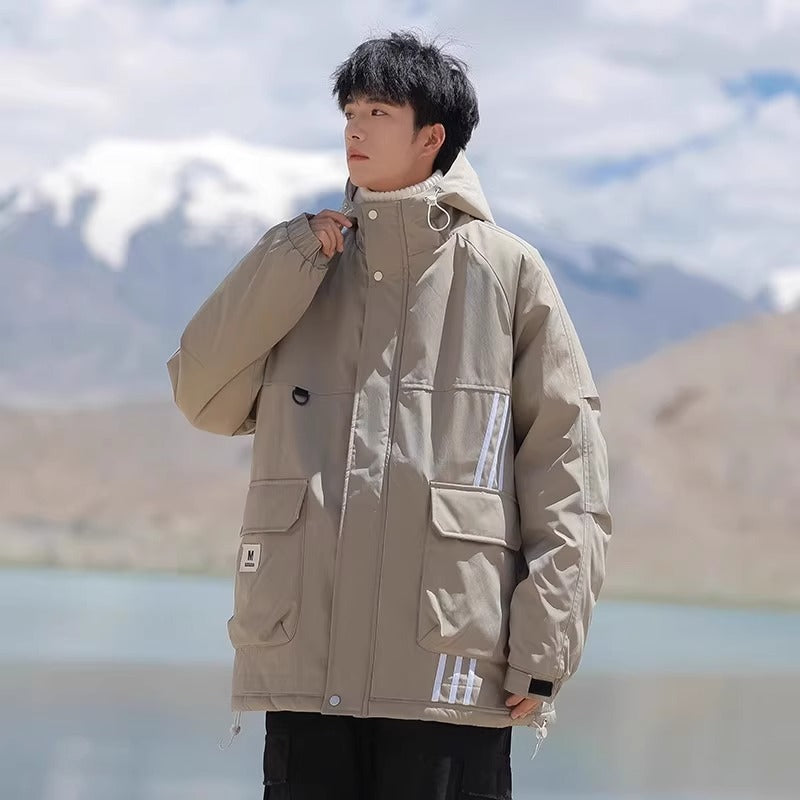 Woodpecker Assault down Cotton Jacket Men's Winter Thickeneded Warm Work Jacket Cotton Jacket New Hooded Winter Jacket