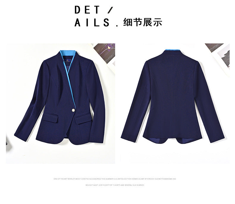 Cross-Border High-End Stewardess Uniforms, Hotel Front Desk Reception Work Clothes, Housekeeping Sales Department Sales Professional Attire Suits for Women