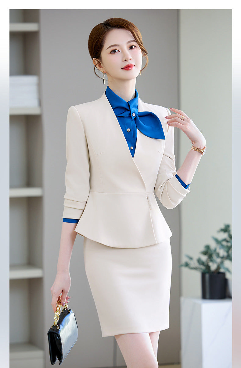 Cross-Border Professional Attire Goddess Style Long-Sleeved Beauty Salon Front Desk Fashion Hotel Manager Sales Department Jewelry Store Work Clothes