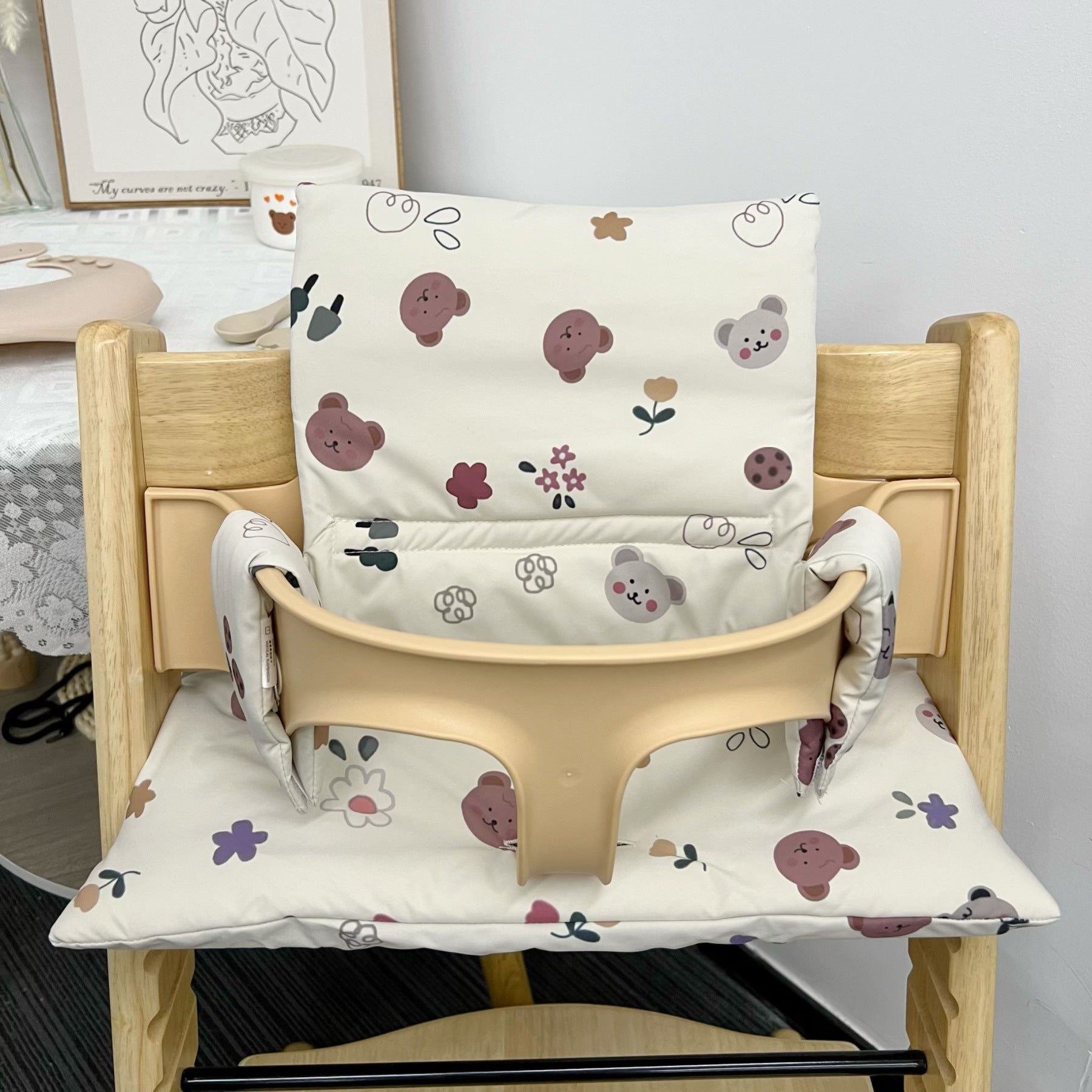 Ins Nordic Style Baby Dining Chair Children's Growth Chair Cushion Baby Dining Chair Cushion Waterproof and Urine-proof Sitting