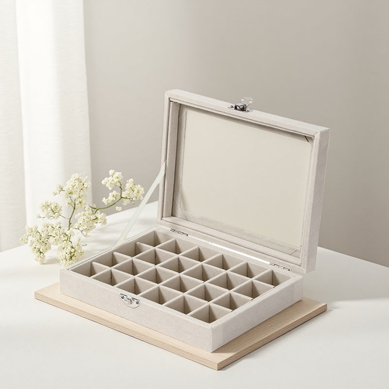 Large-Capacity Velvet Jewelry Box for Rings, Necklaces, Earrings, and Ear Studs; Storage and Organization Box; Dust-Proof Box for Jewelry Storage