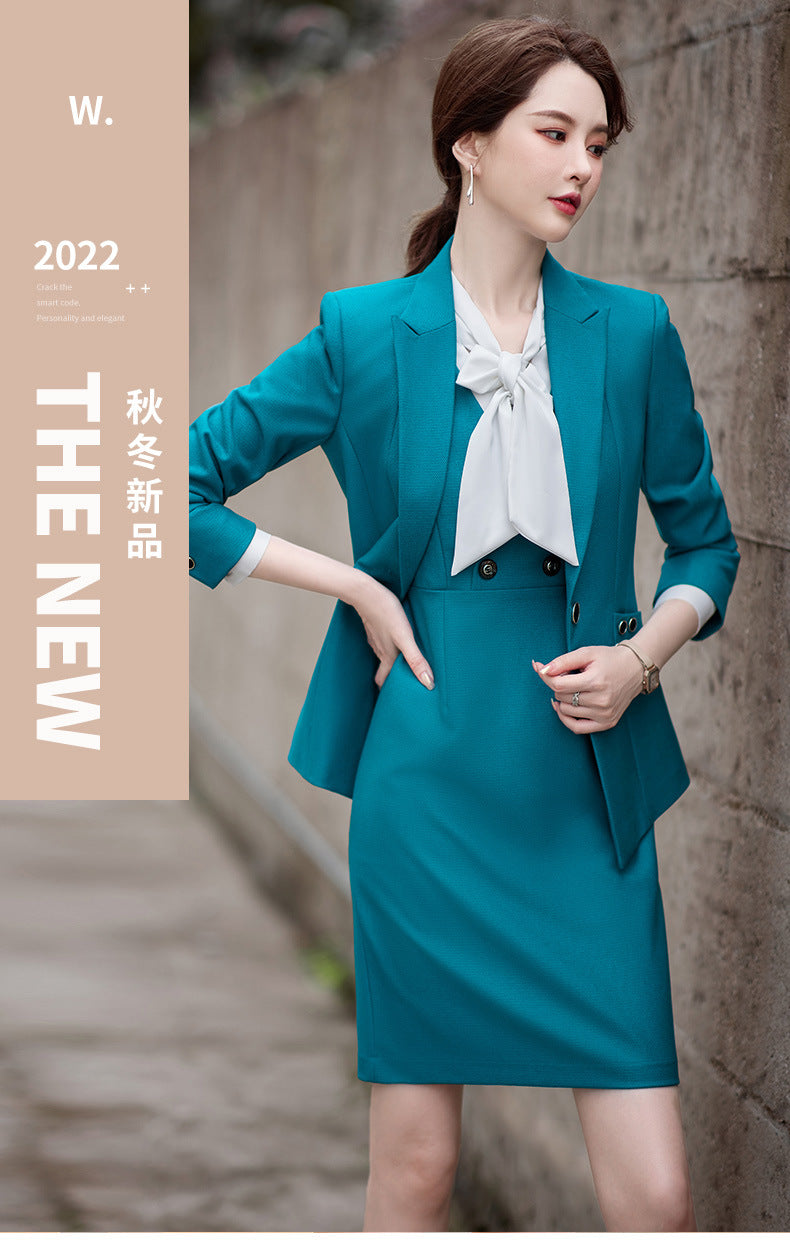 Amazon European and American Cross-Border Popular Commuter Foreign Trade Women's Blazer Professional Pants Dress Two-Piece Suit