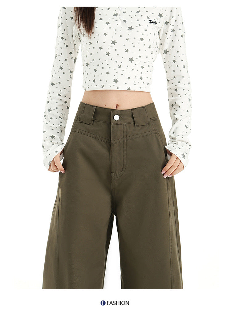 Raccoon House # Wizard of oz 2025 Early Autumn New Fashion High-Waisted Casual Versatile Cargo Pants Women's Casual Jeans