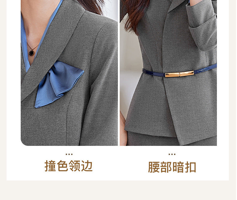 Cross-Border Flight Attendant Professional Suit Set for Women, Announcer, Art Exam Host, Formal Attire, Front Desk Receptionist, Beauty Salon Work Uniform