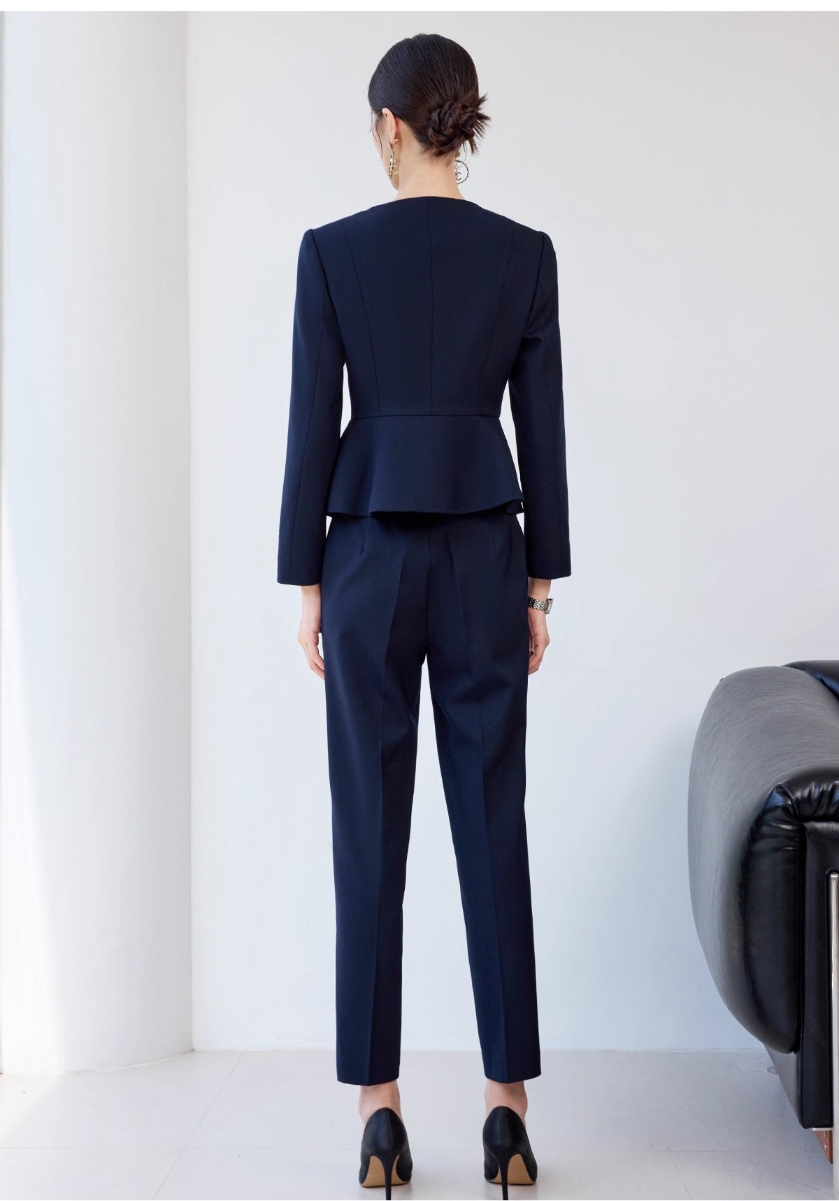 Aishangchen's High-End Navy Blue Suit Is Elegant and Versatile, Hotel Manager's Front Desk Formal Occasion Professional Wear