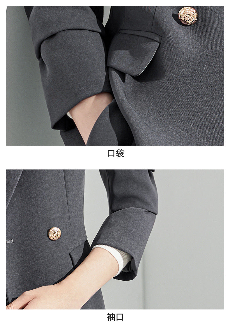 Gray Suit Women's Formal Wear 2025 New Spring & Fall Small High-End Elegant Professional Suit Work Clothes