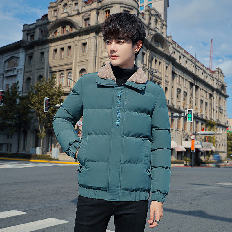 2025 Winter Cotton Jacket for Men, Fashionable and Popular Stand-Up Collar Windproof Cotton Coat, Trendy Korean Style Handsome Short Jacket for Students