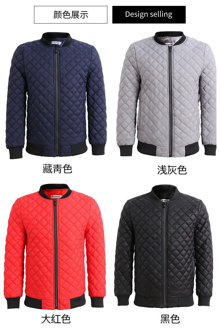 Cross-border foreign trade winter men's cotton-padded jacket European and American fashion Diamond cotton-padded jacket trend casual large size men's cotton-padded jacket coat