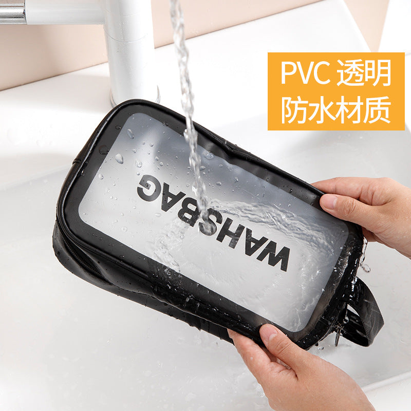 Korean Satchel Cosmetic Bag Pvc Dry and Wet Separation Toiletry Bag Satchel Waterproof Bath and Swimming Frosted Storage Bag