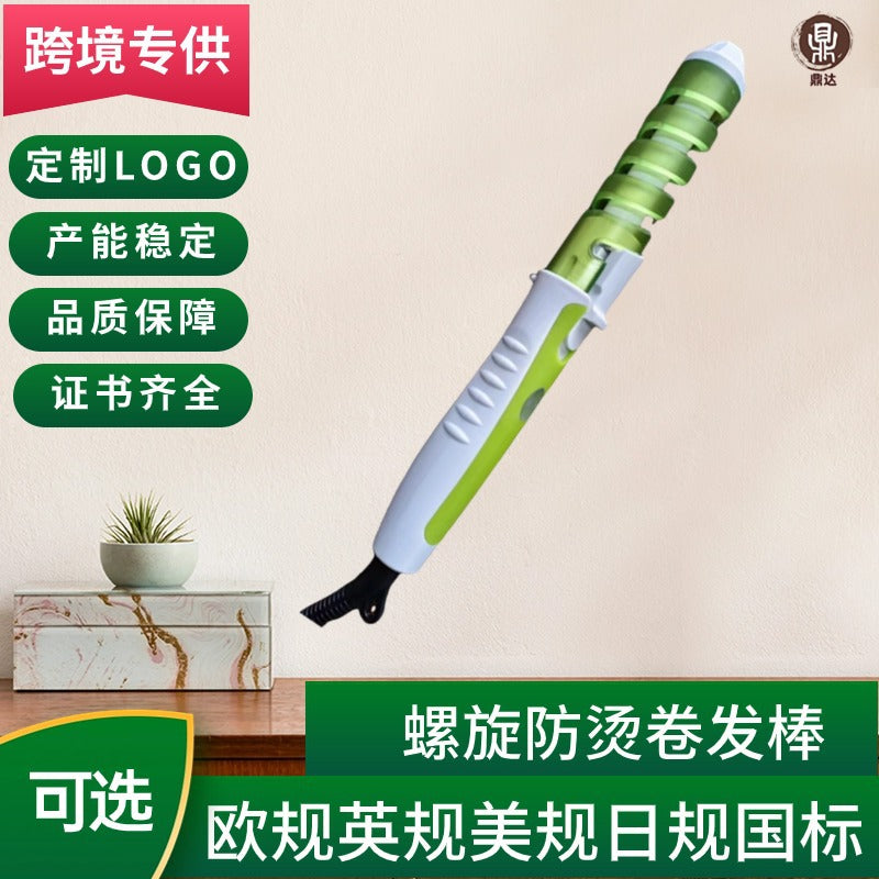 Cross-border explosions spiral anti-hot hair curling iron curling iron electric curling iron electric heating rod large curling pear flower hairdressing iron curling iron